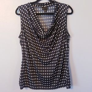 Worthington Cowl Neck Sleeveless Printed Top